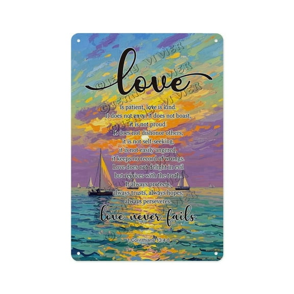 Sunset Sailboat Inspirational Quote Tin Sign 12x16 Inches - Perfect Motivational Decor for Home, Office, and Beach-Themed Spaces