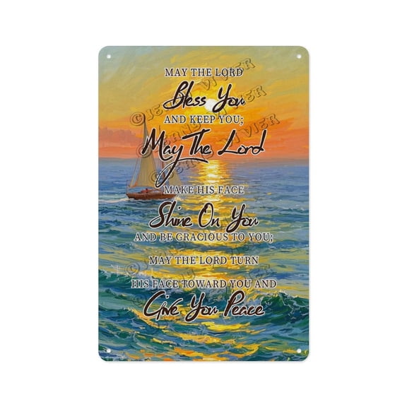 Sunset Sailboat Motivational Quote Tin Sign 12x16 Inches Beach-Themed Wall Art for Living Rooms, Offices, and Coastal Retreats