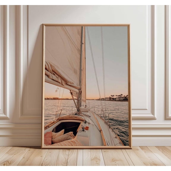 Sunset Sailing Photography Poster, Unframed Paper Poster 8x10in