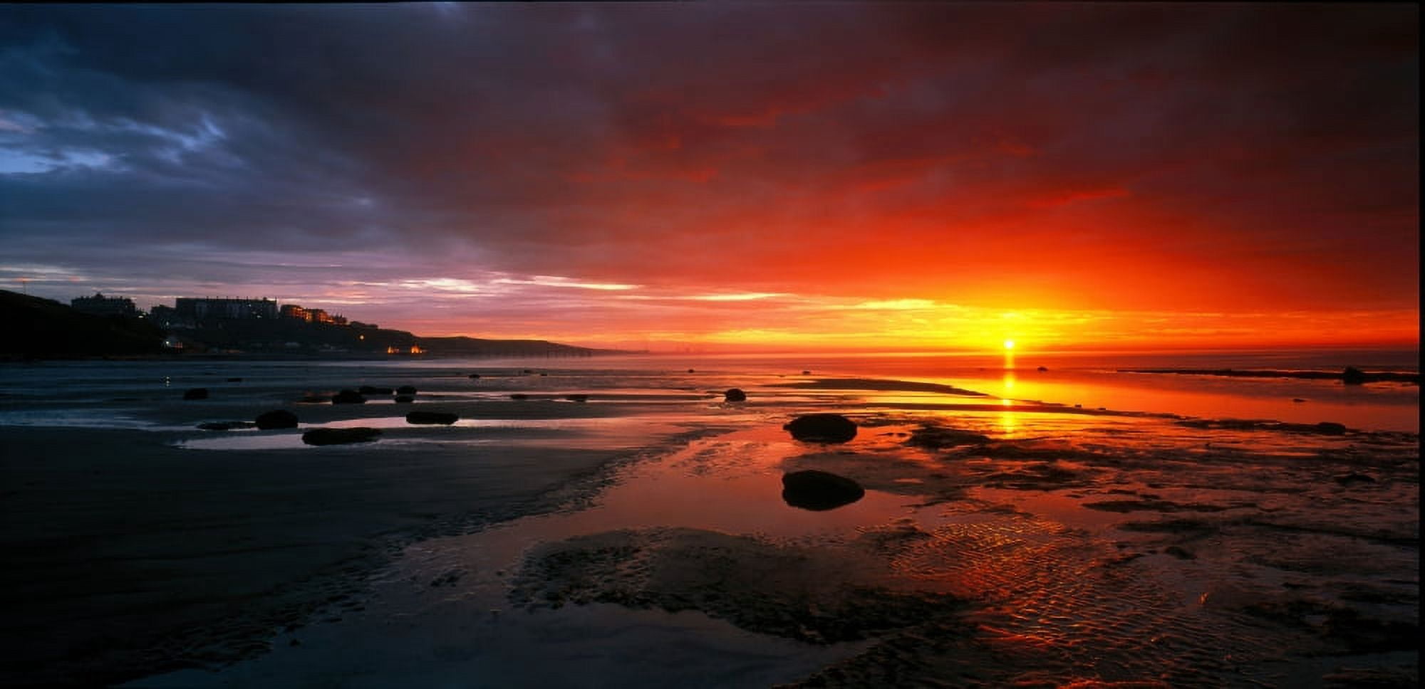 Sunset Saltburn N England Canvas Art - Panoramic Images (27 x 9)
