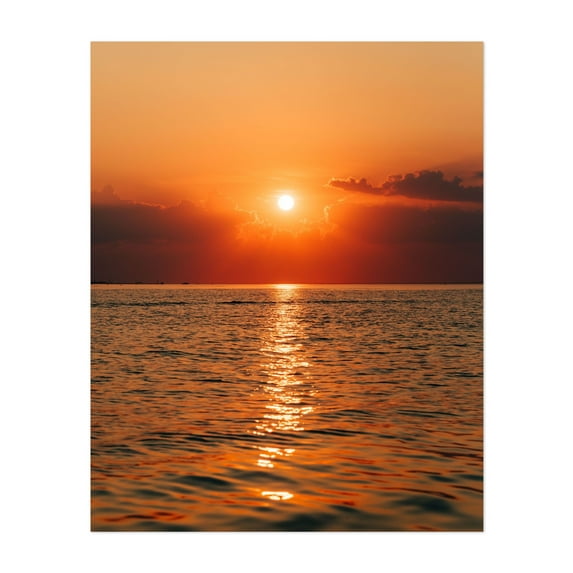 Sunset, Sandy Hook 01 - Highlands New Jersey Photography Unframed Wall Art Print 30 x 40 inches