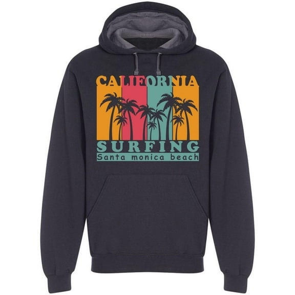 Sunset Santa Monica Beach Hoodie Men -Image by Shutterstock, Male 3X-Large