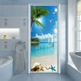 Sunset Sea Beach Door Sticker Adhesive PVC Forest Bridge Natural