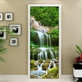Sunset Sea Beach Door Sticker Adhesive PVC Forest Bridge Natural