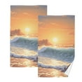 thumbnail image 1 of Sunset Sea Landscape Cotton Face Towels Sets Absorbent Hand Towel 2 PCs Soft Towel for Bathroom Kitchen Hotel Decoration, 1 of 8