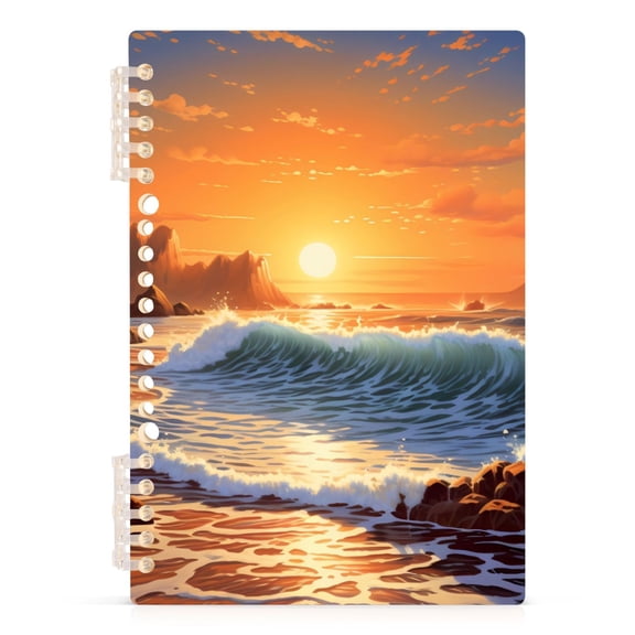 Sunset Sea Landscape Spiral Journal Notebook College Ruled Notebook 8.3" x 5.7" A5 Lined Thick Paper Page