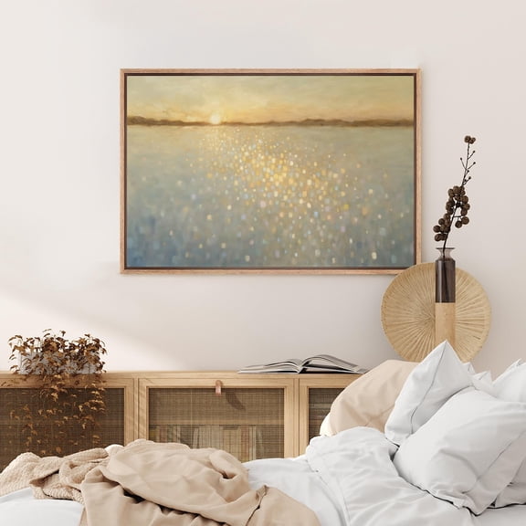 Sunset Seascape Soft Neutral Landscape Wall Art Decor Unframed Paper Print