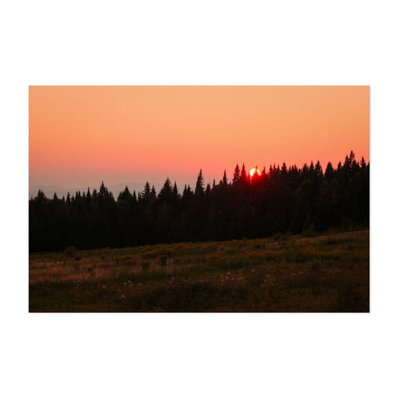 Sunset from Sentinel Rock, Westmore - Westmore Vermont Photography Sunset Forest Nature Landscape Wilderness Scenic Woodland Unframed Wall Art Print 16 x 24 inches