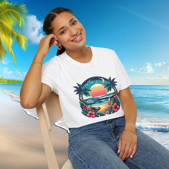 Sunset Serenity Summer Vibes Spread The Sunshine Unisex Softstyle T-Shirt