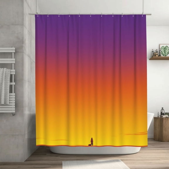 Sunset Shadow Shower Curtain 72X72In For Bathroom, Waterproof Fabric Quick Dry Soft Decoration Set