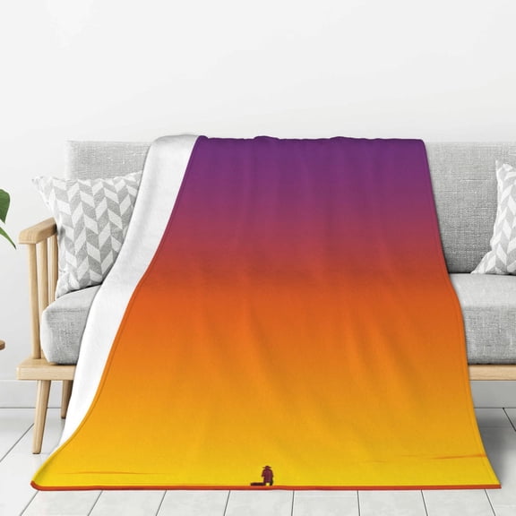Sunset Shadow Throw Blanket for Stylish Warm Winter Cabin Ultra-Soft Micro Fleece Blanket, Premium Microfiber, Silky Soft, Plush, Warm and Lightweight for Couch, Sofa, Bed - 50"X40"
