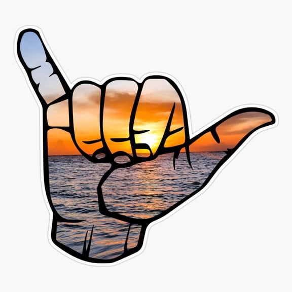 Sunset Shaka Beach Vibes Sticker
