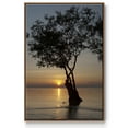 thumbnail image 1 of Sunset Silhouette Framed Premium Gallery Wrapped Canvas - Ready to Hang - 27 x 41 - Walnut Floating Frame, 1 of 9