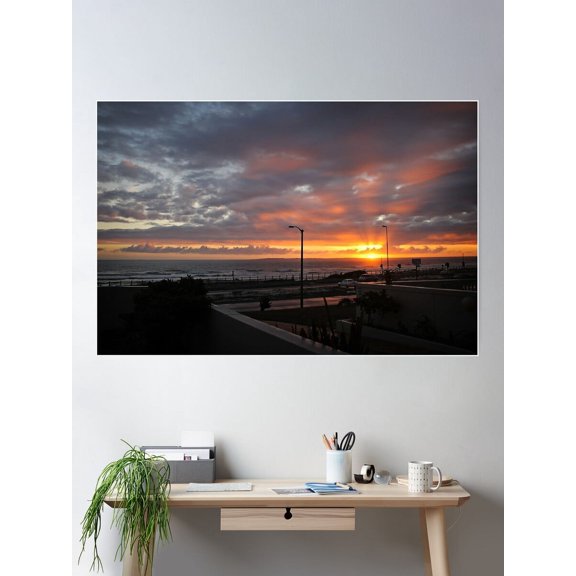 Sunset Silhouettes Poster Wall Art, Modern Wall Decor For Living Room Bedroom, 12x18 UNFRAMED
