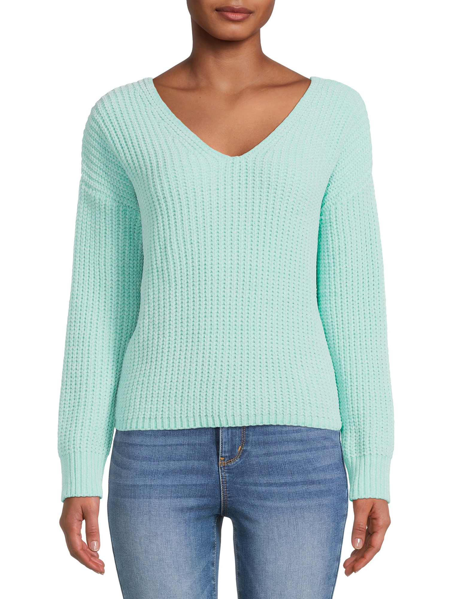 Sunset Sixth Juniors Chenille Twist Back Sweater Walmart
