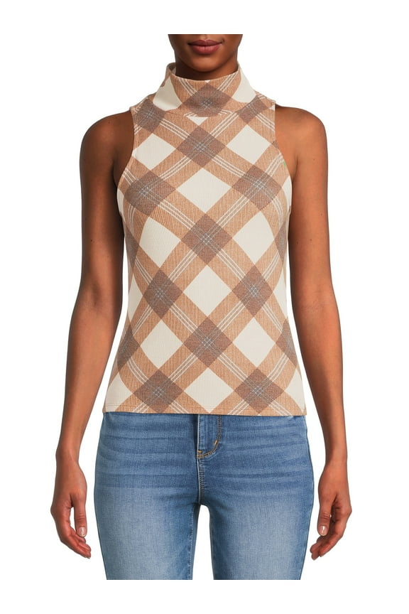 Juniors' Sleeveless Turtleneck Top