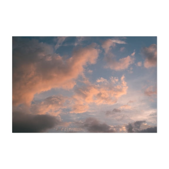 Sunset Sky - Photography Sunset Skyline Nature Scenic Pastel Landscape Unframed Wall Art Print 32 x 48 inches