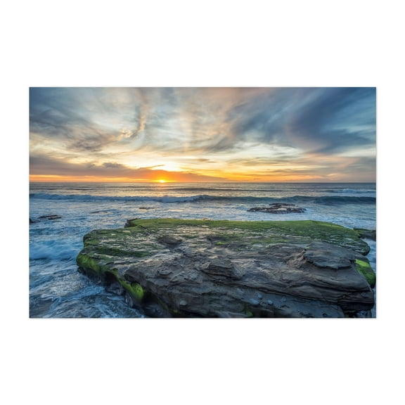 Sunset Sky - Windansea Beach - San Diego California Photography Coast Sunset Ocean Beach Waves Scenic Nature Unframed Wall Art Print 4 x 6 inches