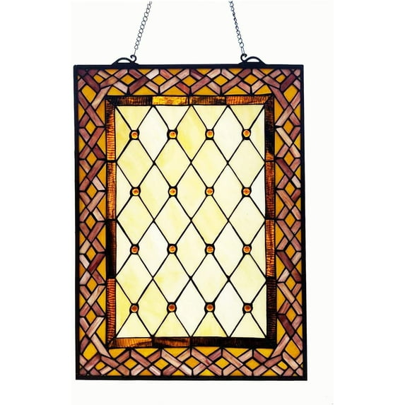 Sunset Stained Glass Window Panel, Amber