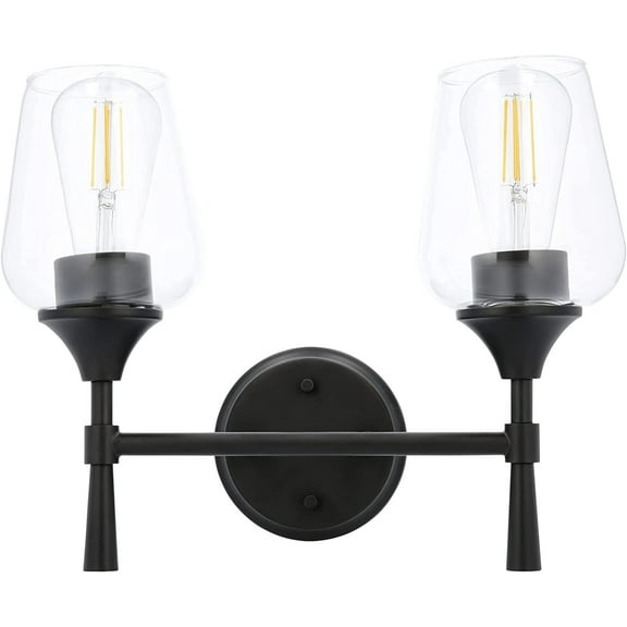 Sunset Stella 2 Light Bathroom Vanity Light Black color F27012-31