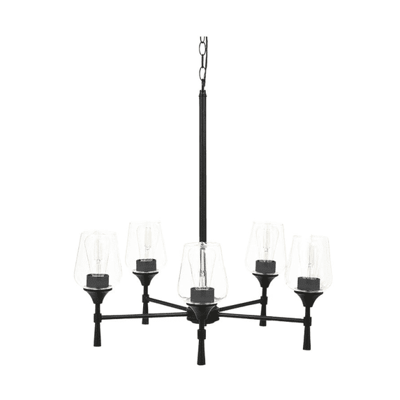 Sunset Stella 5-Light Black Chandelier with Glass Shades F27035-31