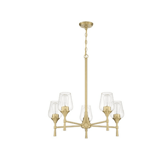 Sunset Stella 5-Light Champagne Gold Chandelier with Glass Shades F27035-18