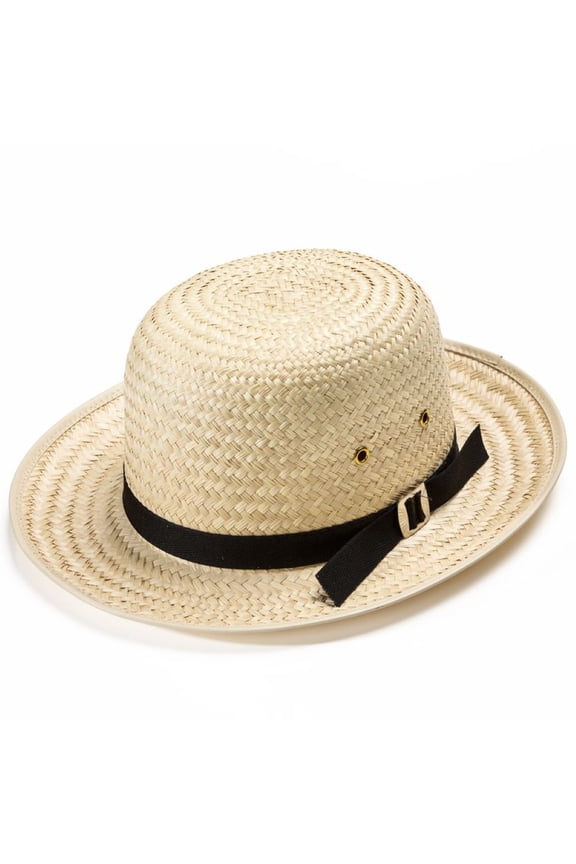 s Sun Hat, Amish-Made Rounded Top with Black Band, Boy's Small