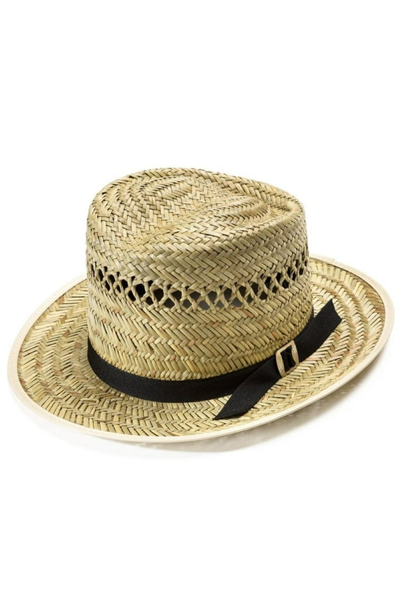 s Sun Hat, Amish-Made Vented with Black Band, Men's Adult Large