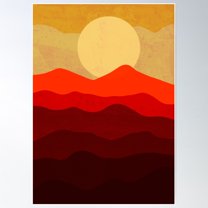 Sunset Sun Poster Wall Art, Modern Wall Decor For Living Room Bedroom, 24x36 UNFRAMED