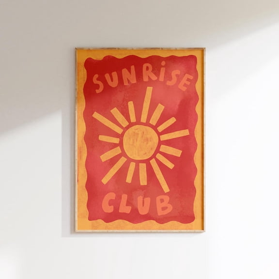 Sunset Sunrise Club Summer Wall Art Home Decor