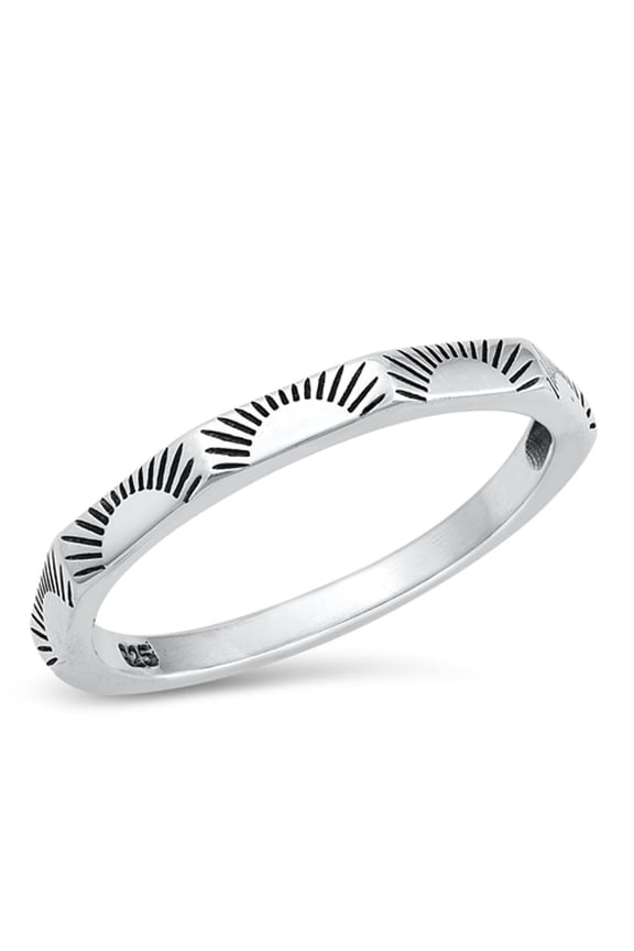 Sunset Sunrise Cycle of Life Ring .925 Sterling Silver Band Jewelry Female Male Unisex Size 10