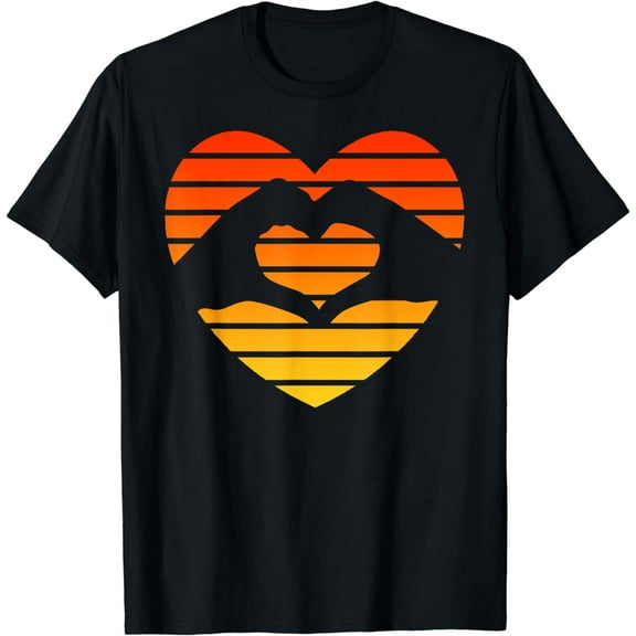 Sunset Sunrise Love Heart Hands Over Sun T-Shirt