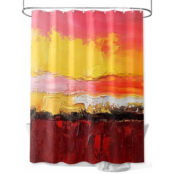 Sunset Sunrise Shower Curtain Set ，Waterproof Fabric Shower Curtains Red Yellow Shower Curtains for Bathroom,Bathroom Decor 36"x72"