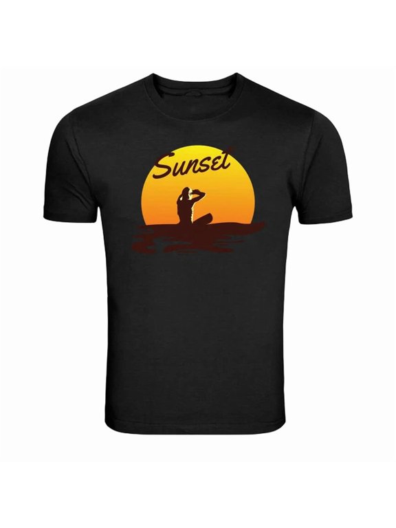 Sunset Surfer Ocean Beach Graphic Creative Style For Special Occasions T-Shirt, Size S-5XL
