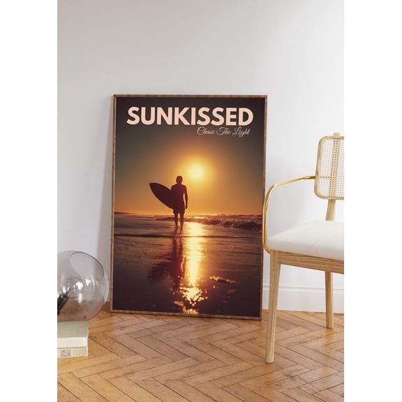 Sunset Surfer Silhouette Sunkissed Coastal Poster Unframed Paper Print