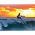 thumbnail image 1 of Sunset Surfer Waves Large Wall Art Print, 1 of 1