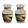 thumbnail image 1 of Sunset Surfing Lily's Light Small Urn for Ashes - Purity Preserved - Floral Keepsake - Funeral Urns For Human Ashes - Memorial Urns 3 Inch, Set Of 2, 1 of 5