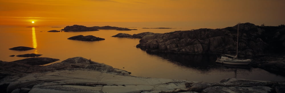 Sunset Sweden Canvas Art - Panoramic Images (6 x 18)