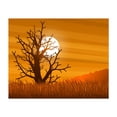 thumbnail image 1 of Sunset Through The Tree Silhouette - Digital Art Sunset Silhouette Desert Nature Scenic Autumn Minimalist Unframed Wall Art Print 18 x 24 inches, 1 of 9