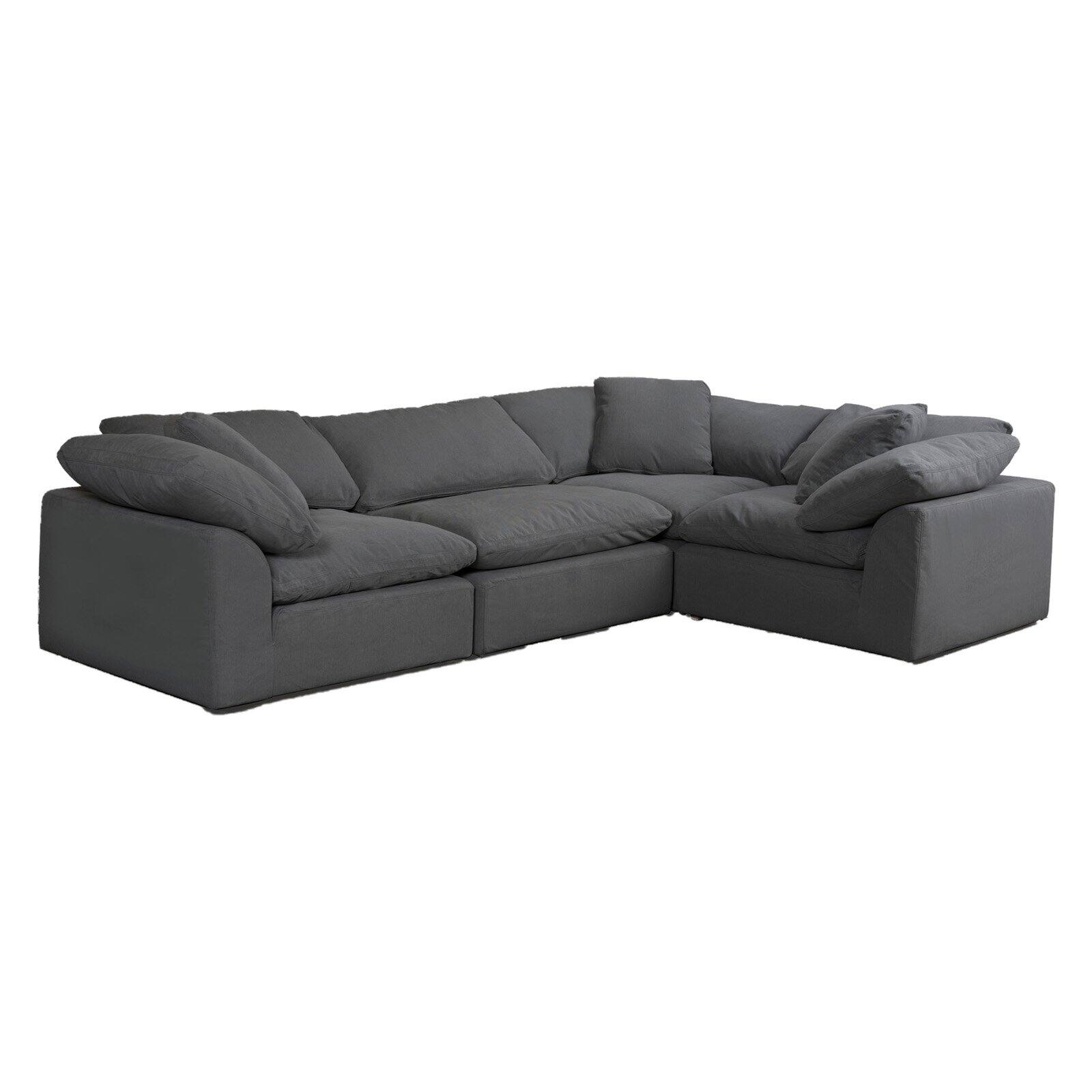 Sunset Trading 4 Piece Slipcovered Modular L Shaped Sectional Sofa - image 1 of 4