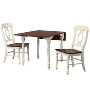 Sunset Trading 48 in. Andrews Rectangular Dining Set, Antique White & Chestnut Brown - 3 Piece