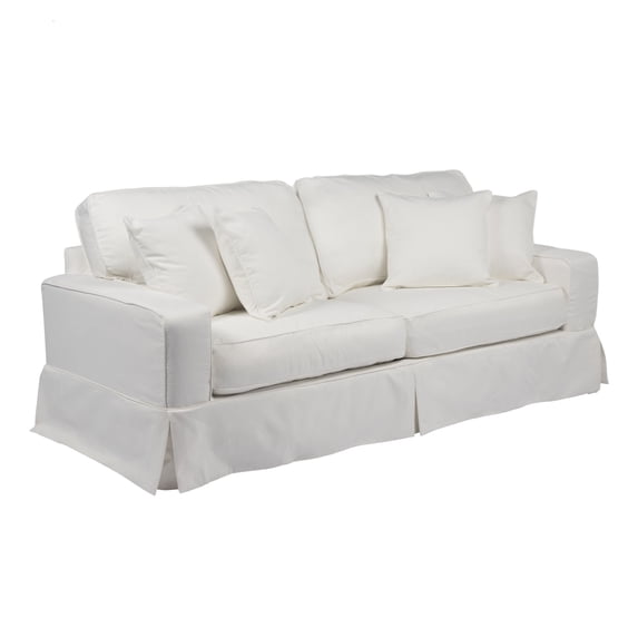 Sunset Trading Americana Replacement Slipcover Only for Box Cushion Track Arm Sofa | | White