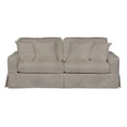 thumbnail image 1 of Sunset Trading Americana Box Cushion Fabric Slipcovered Sofa in Light Gray, 1 of 4