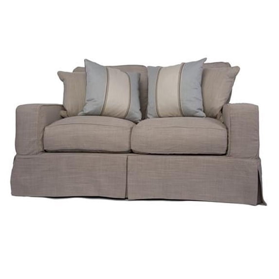 Sunset Trading Americana Slipcovered Loveseat in Linen