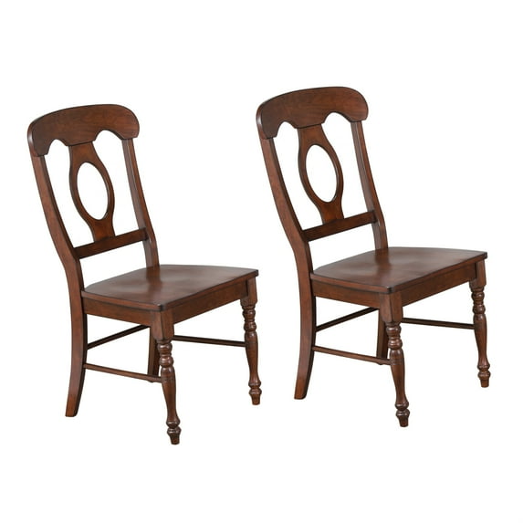 Sunset Trading Andrews 17.5" Dining Chairs in Chestnut Brown Wood (Set of 2)