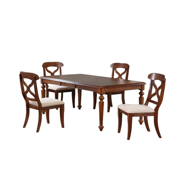 Sunset Trading Andrews 5-Piece 76" Butterfly Extendable Wood Dining Set in Brown