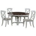 thumbnail image 1 of Sunset Trading Andrews 5PC Extendable Round/Oval Dining Set in White/Brown Wood, 1 of 5