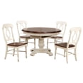 thumbnail image 1 of Sunset Trading Andrews 5PC Round/Oval Extending Dining Set Off White/Brown Wood, 1 of 5