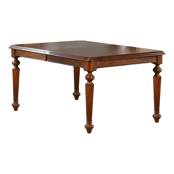 Sunset Trading Andrews 76" Extendable Butterfly Leaf Wood Dining Table in Brown