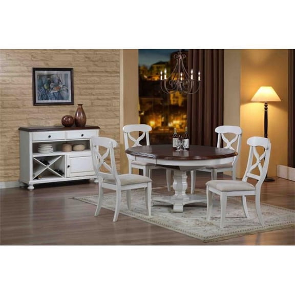 Sunset Trading Andrews Butterfly Leaf Dining Set - Antique White